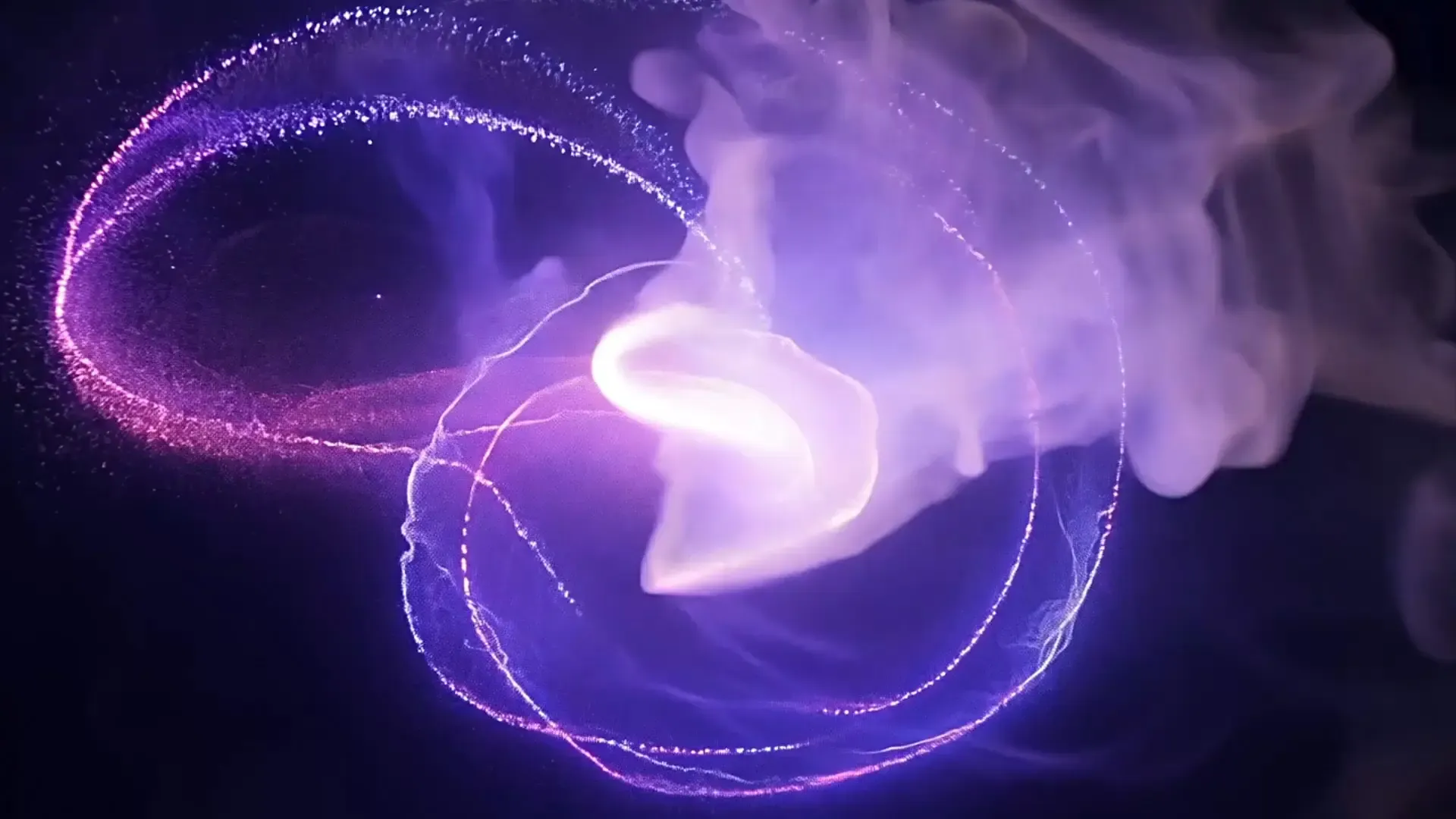 Magical Purple Particle Swirl Overlay for Futuristic Logo Animation